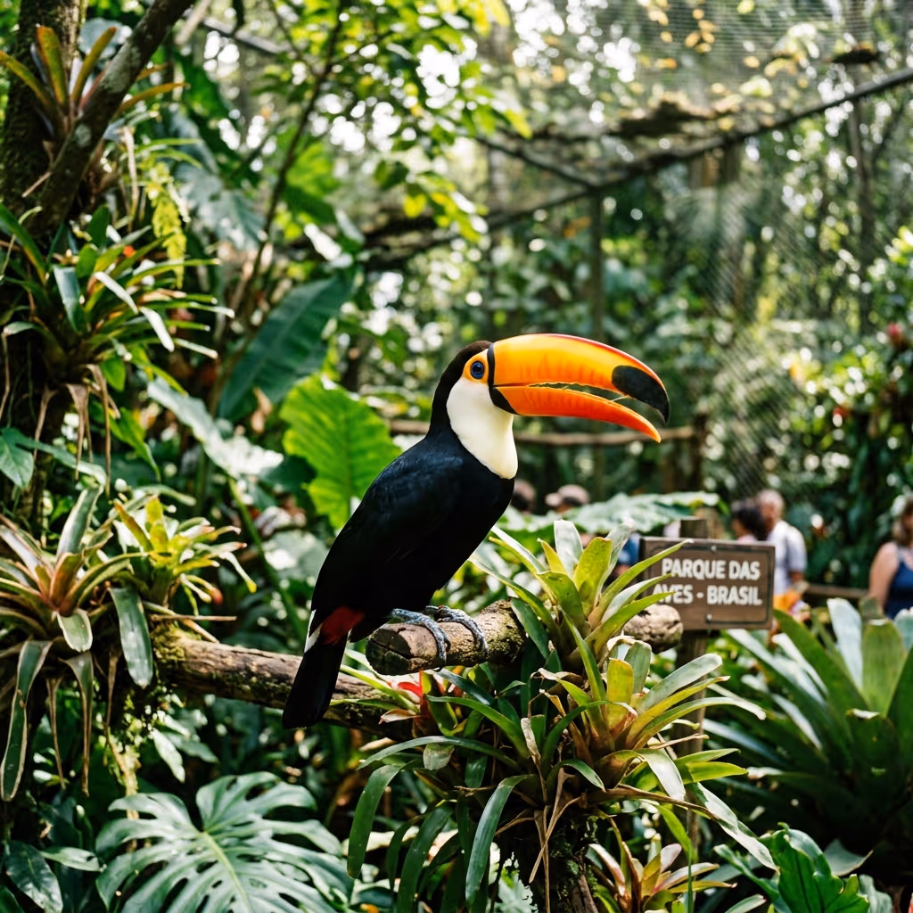 Tucán en el Parque de las Aves de Foz do Iguaçu