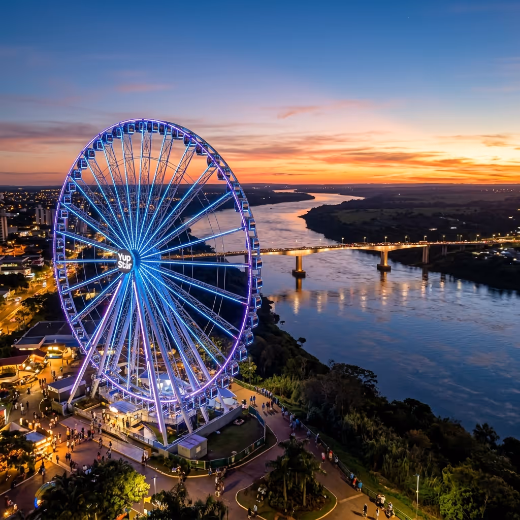 Rueda gigante Yup Star en Foz do Iguaçu con vistas a la Triple Frontera